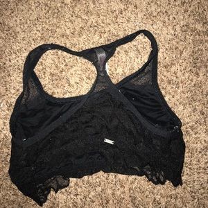 Pink brand black bralette